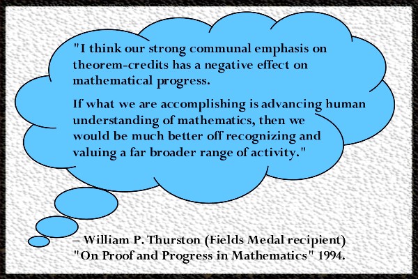 William Thurston quote on theorem credits